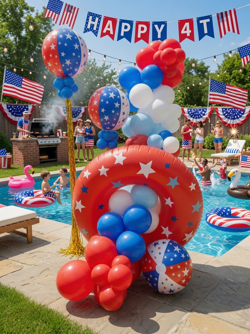4th of July balloon setup